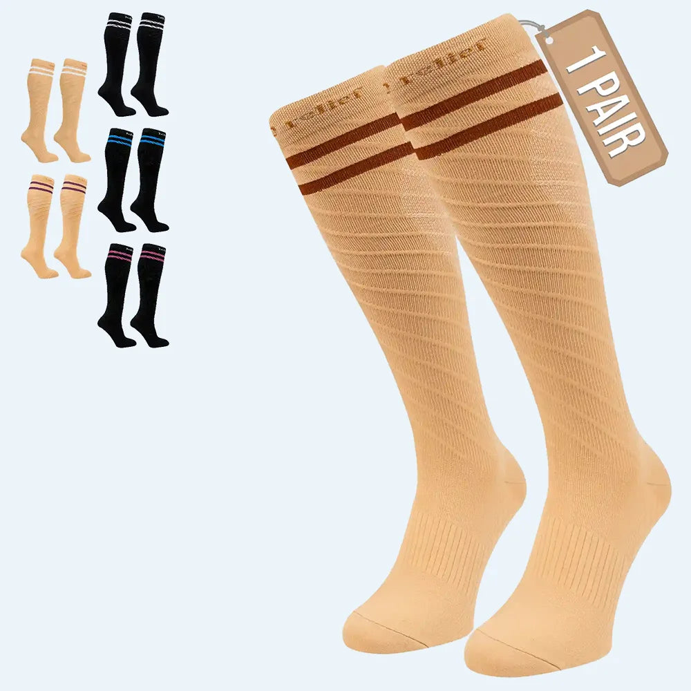 Knee High Compression Socks for Long Flights & Running