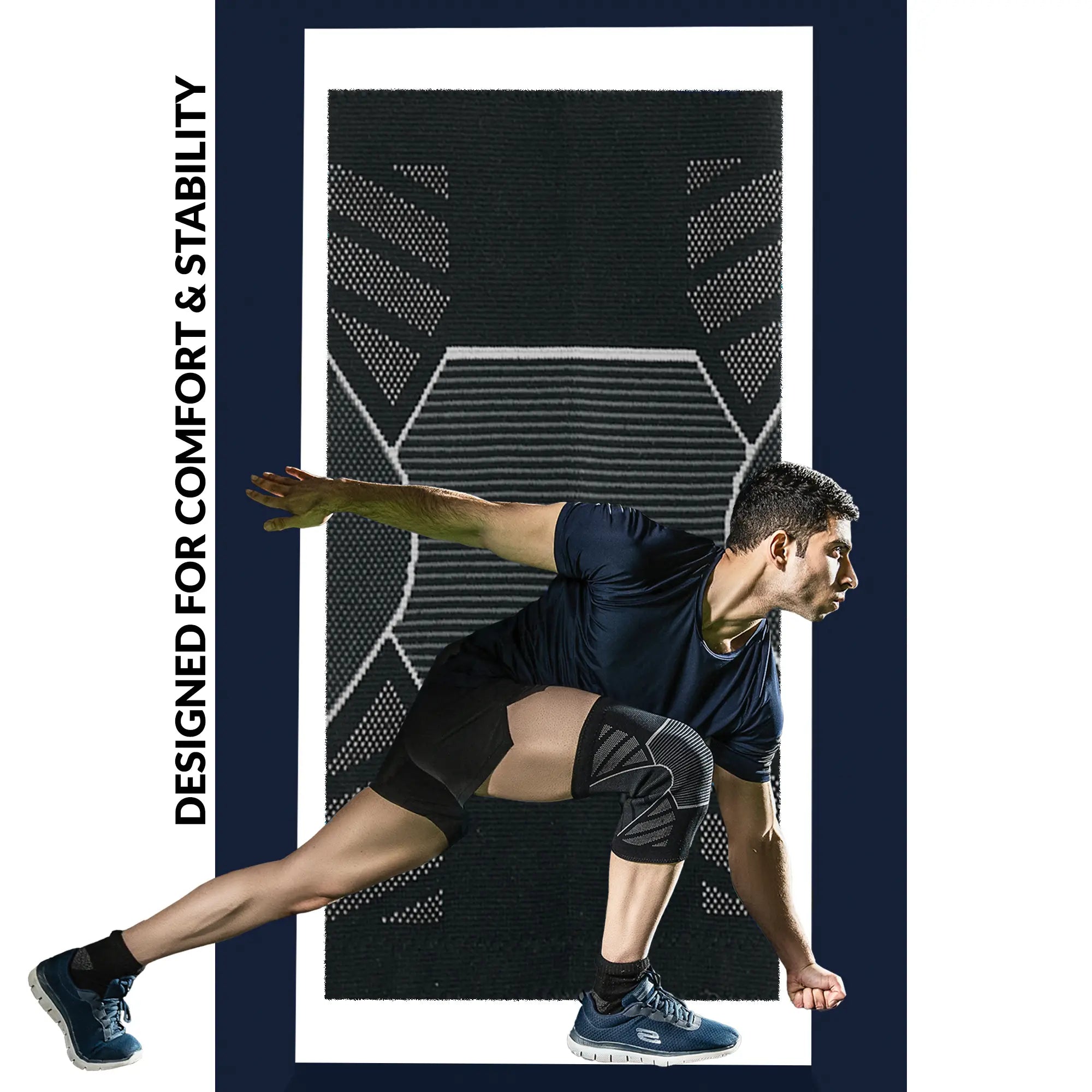 1 Pair Knee Support for Women & Men, Compression Knee Sleeves for Sports, Running, Squats, and Workouts, Flexible & Comfortable Fit