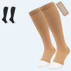 Open Toe Compression Socks 15-20 mmHg for Swollen Legs