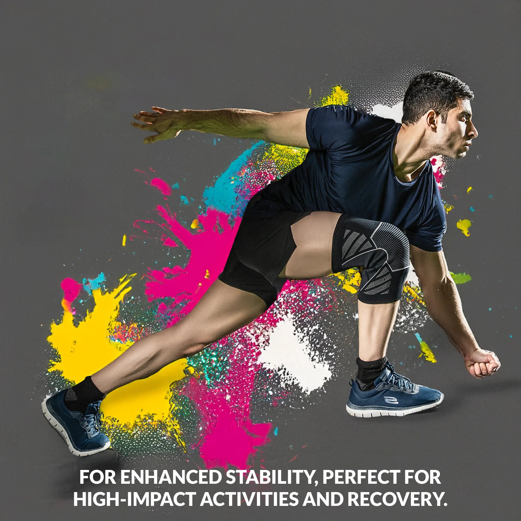 1 Pair Knee Support for Women & Men, Compression Knee Sleeves for Sports, Running, Squats, and Workouts, Flexible & Comfortable Fit