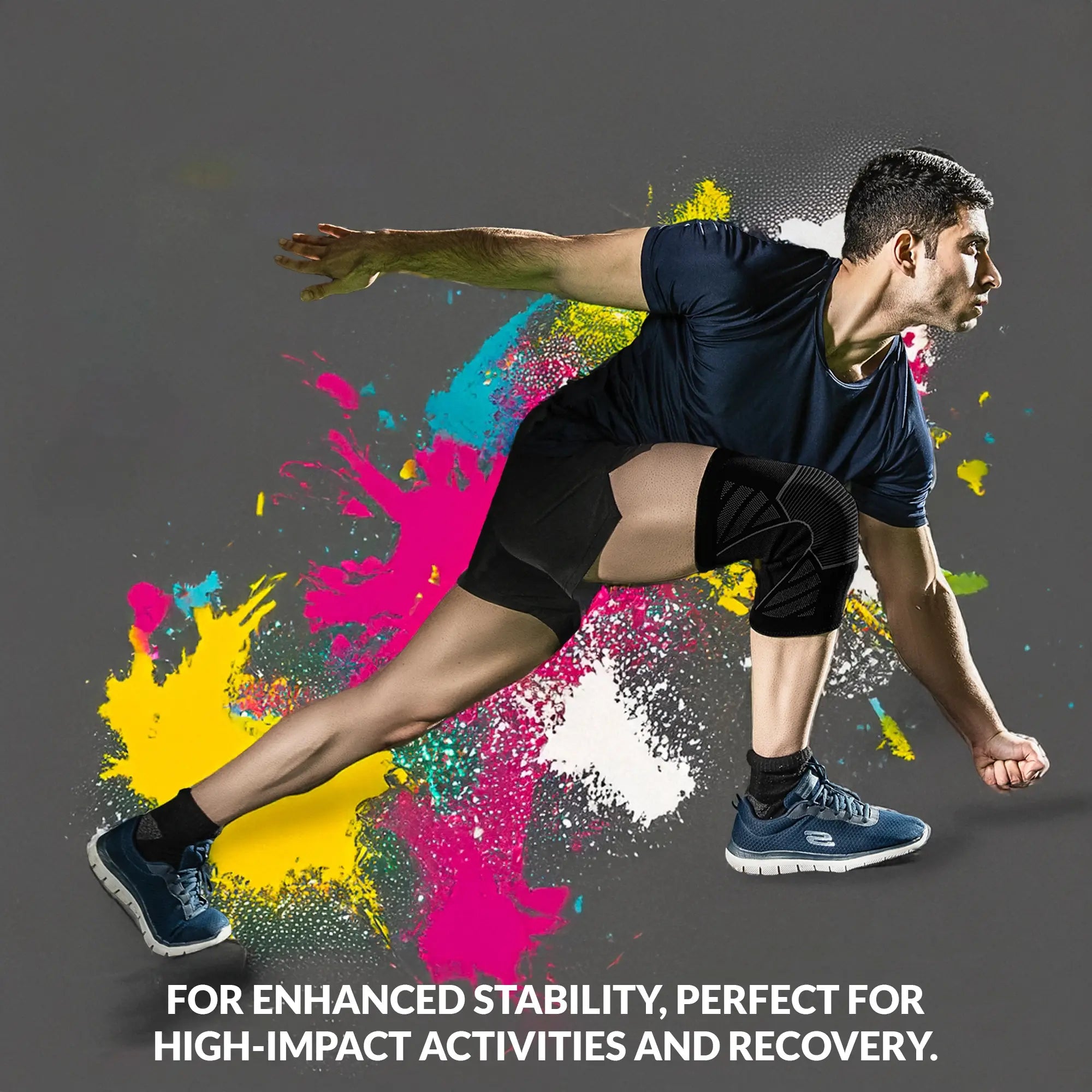 1 Pair Knee Support for Women & Men, Compression Knee Sleeves for Sports, Running, Squats, and Workouts, Flexible & Comfortable Fit