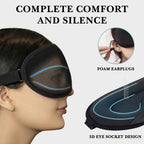 Comfortable Sleep Eye Mask for Men & Women, Total Blackout, Zero Eye Pressure, Soft Fit & Travel-Friendly with Adjustable Strap & Ear Plugs
