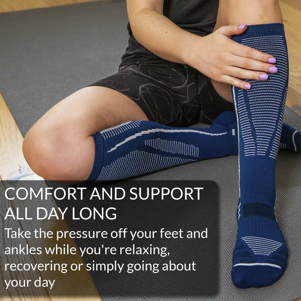 Premium Compression Socks 15-20 mmHg for Flight & Nursing
