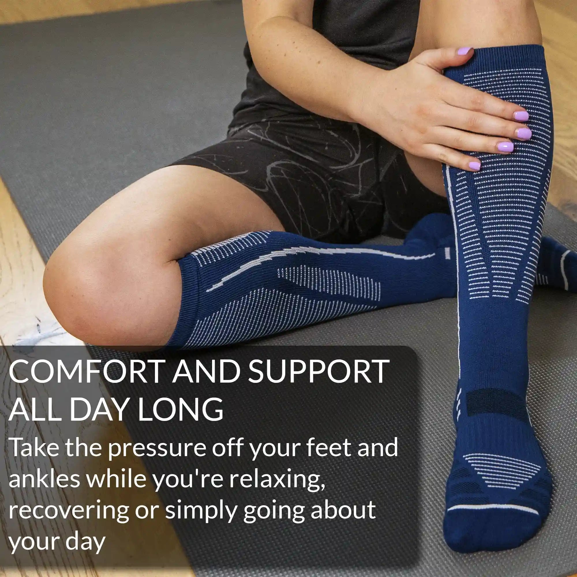 Premium Compression Socks 15-20 mmHg for Flight & Nursing