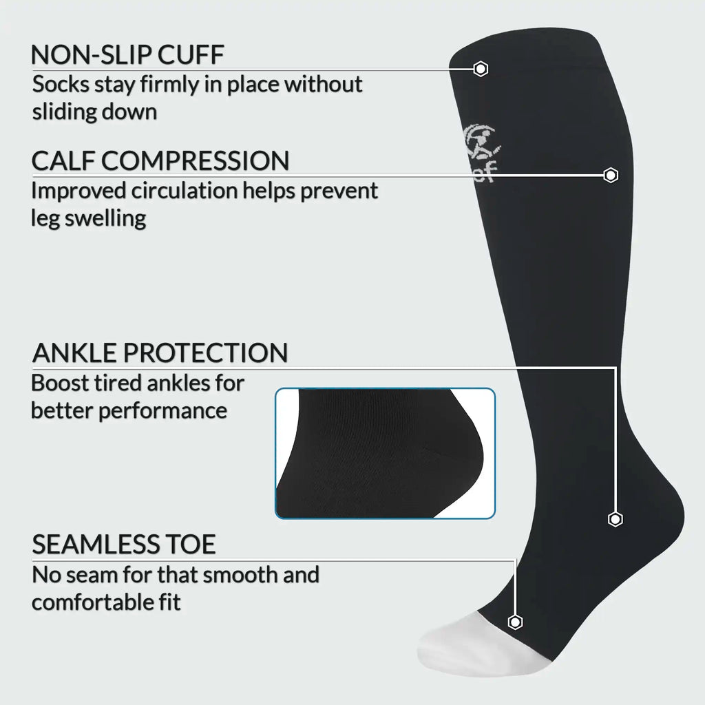 Open Toe Compression Socks for Women & Men, 15-20 mmHG, Travel, Running, Nurses, Flight, Maternity, Pregnancy