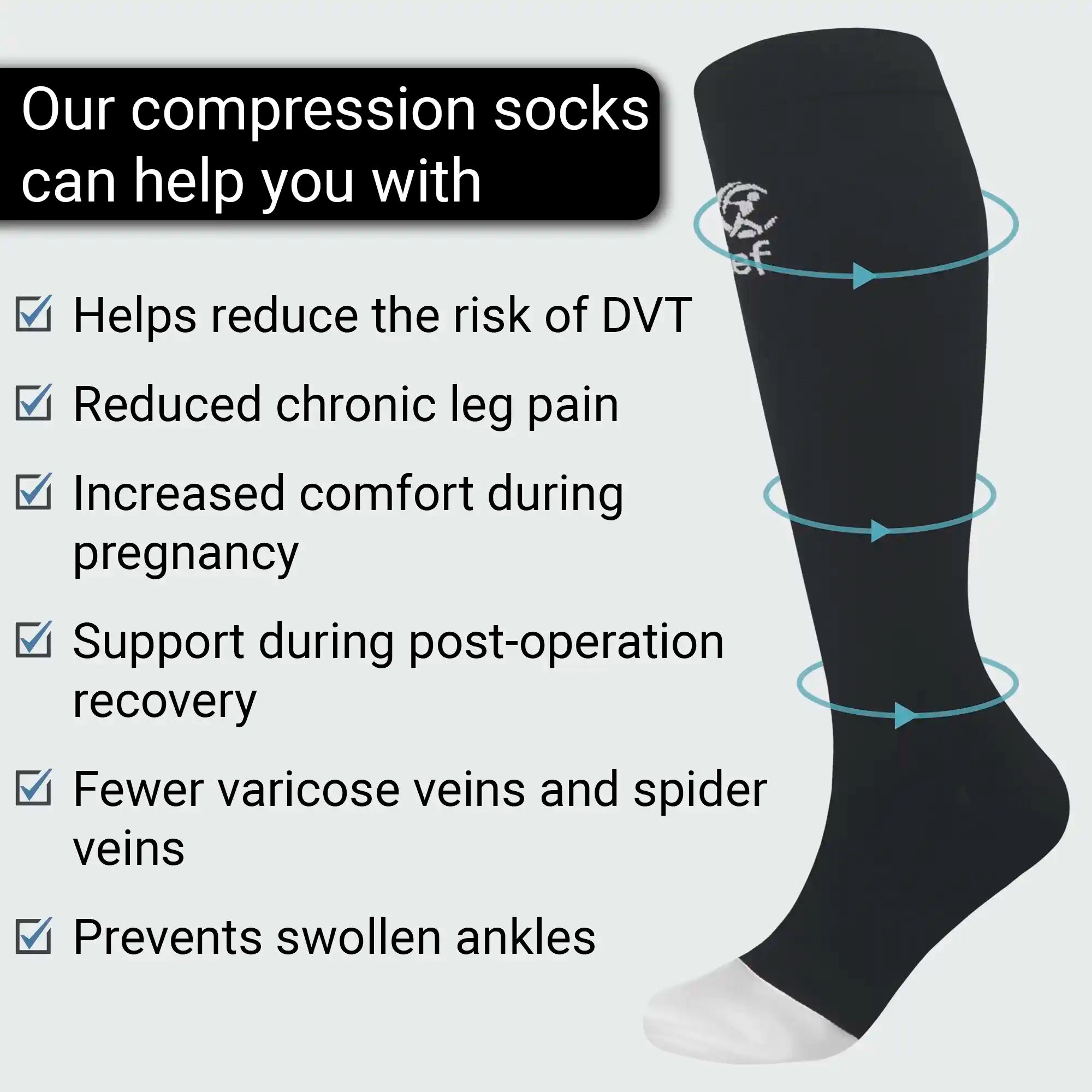 Open Toe Compression Socks for Women & Men, 15-20 mmHG, Travel, Running, Nurses, Flight, Maternity, Pregnancy