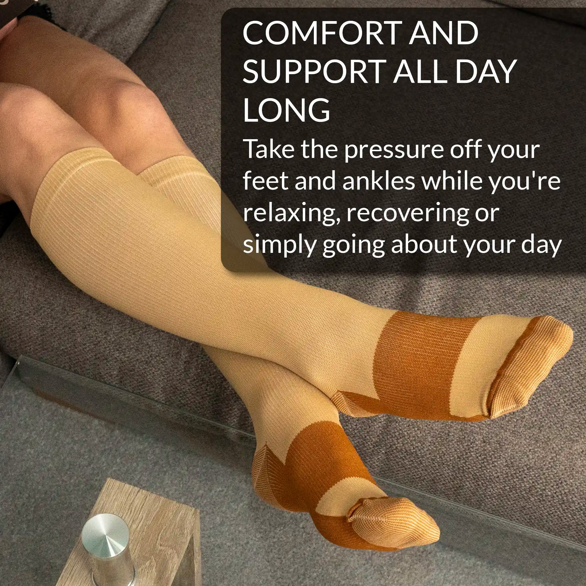 Copper Infused Compression socks, 15-20 mmHG, for better Circulation during Travel