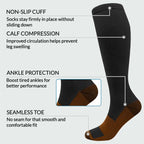 Copper Infused Compression socks, 15-20 mmHG, for better Circulation during Travel