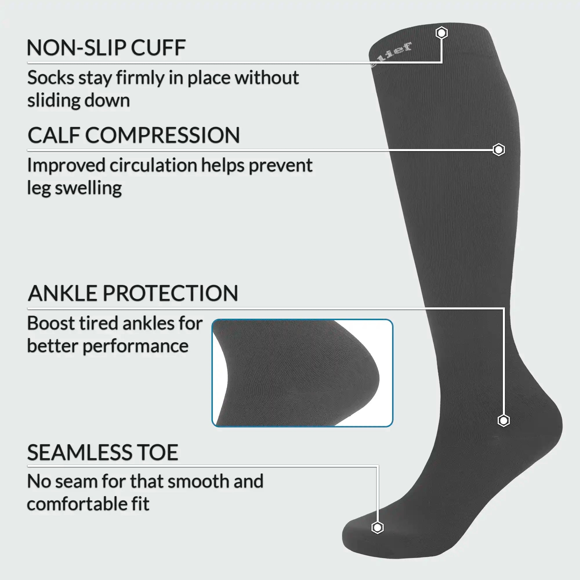 Compression Socks for Women, Men, Pregnancy, 15-20 mmHG, Travel, Swollen Legs, Support for Active Life Style and Better Blood Circulation