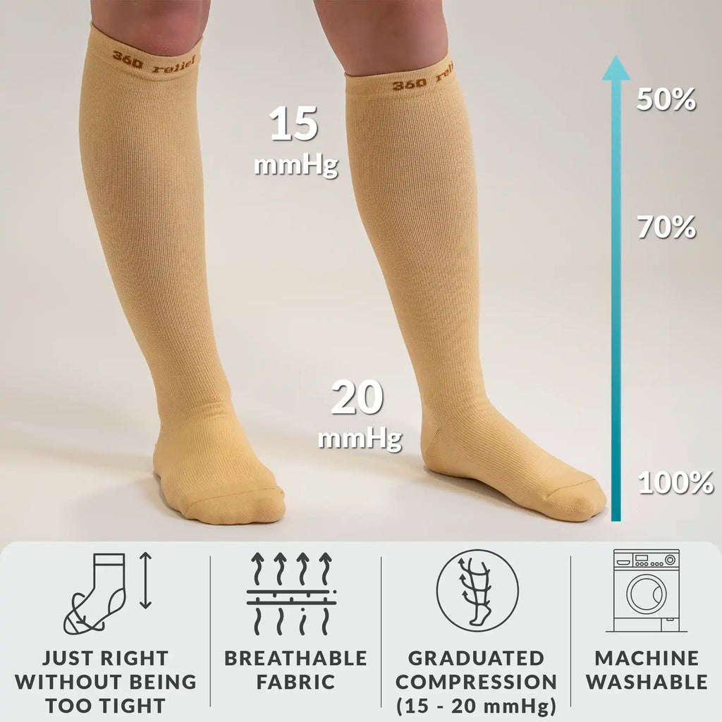 Compression Socks for Women, Men, Pregnancy, 15-20 mmHG, Travel, Swollen Legs, Support for Active Life Style and Better Blood Circulation