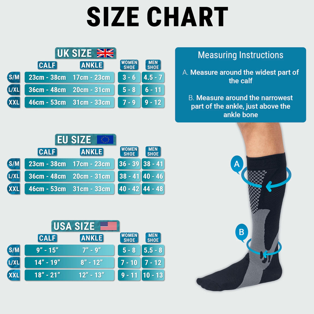 Copper Compression Socks for Swollen Legs & Travel