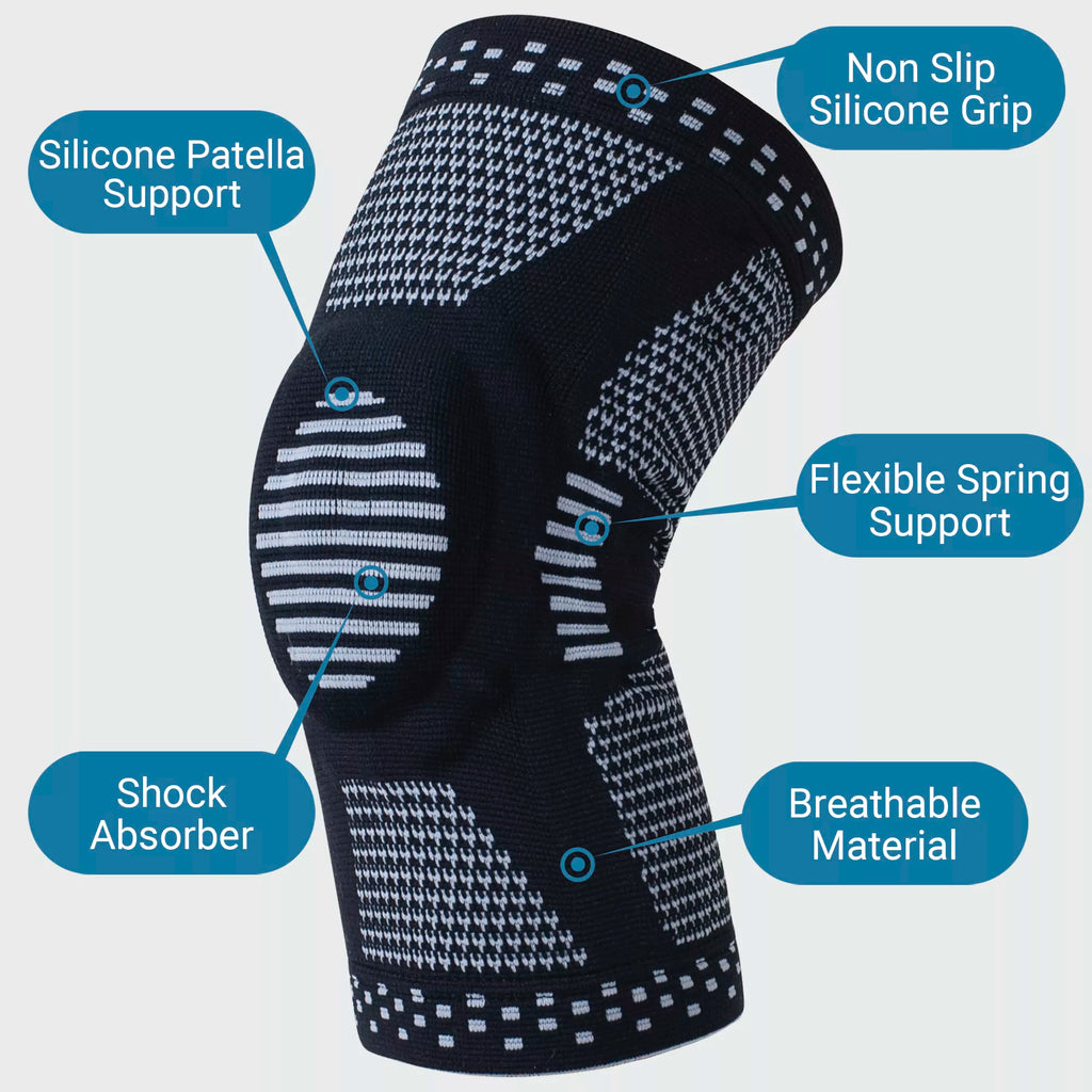 Compression Knee Brace with Gel Pads and Patella Stabilizers Supports