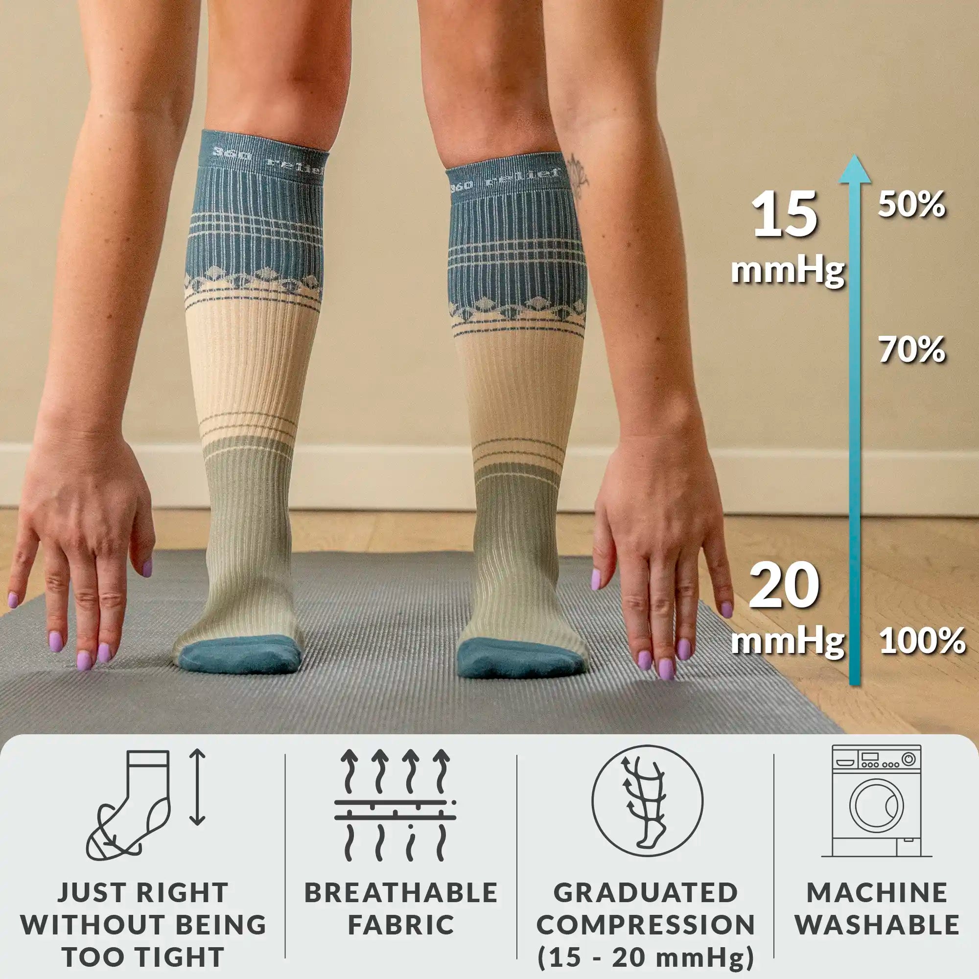 Premium Compression Socks for Women & Men, 15-20 mmHg Travel Flight Socks, Graduated Support, Ideal for Running, Cycling & during Maternity