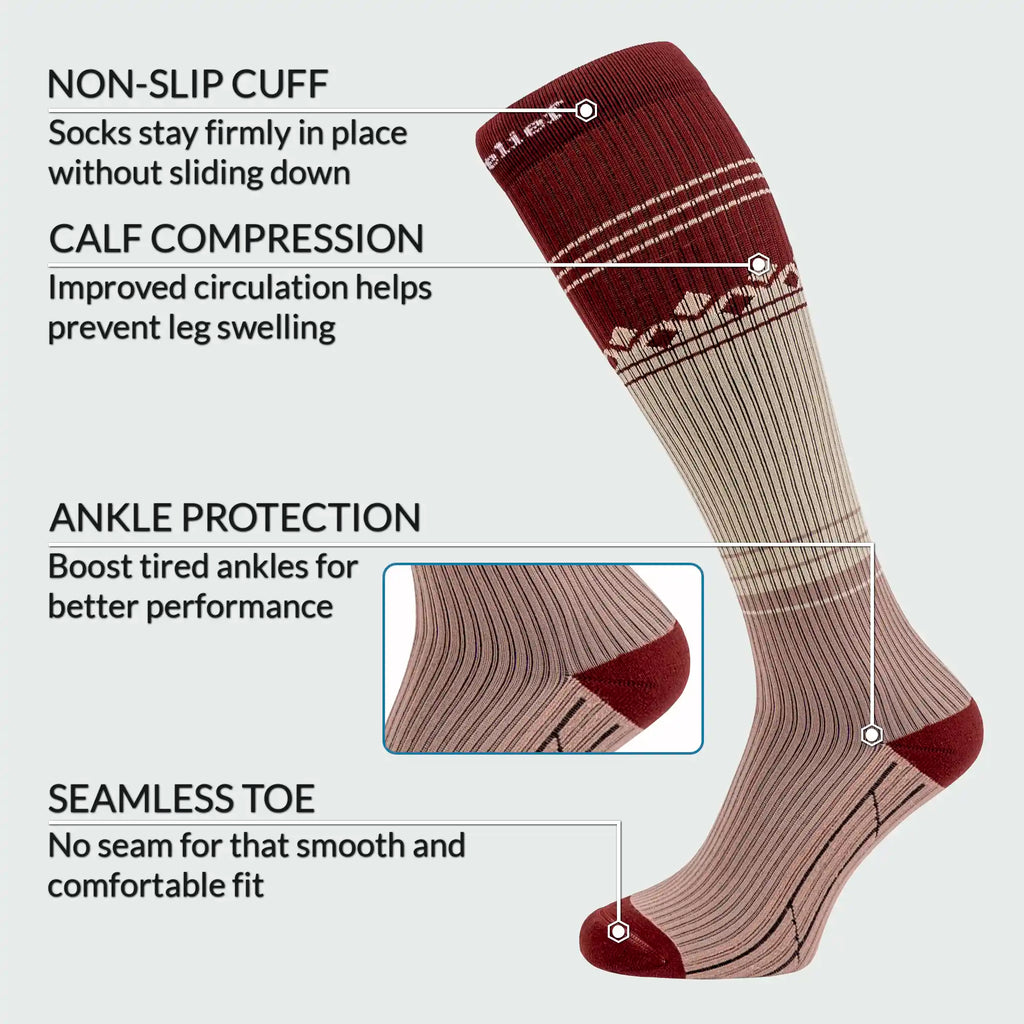 Premium Compression Socks for Women & Men, 15-20 mmHg Travel Flight Socks, Graduated Support, Ideal for Running, Cycling & during Maternity