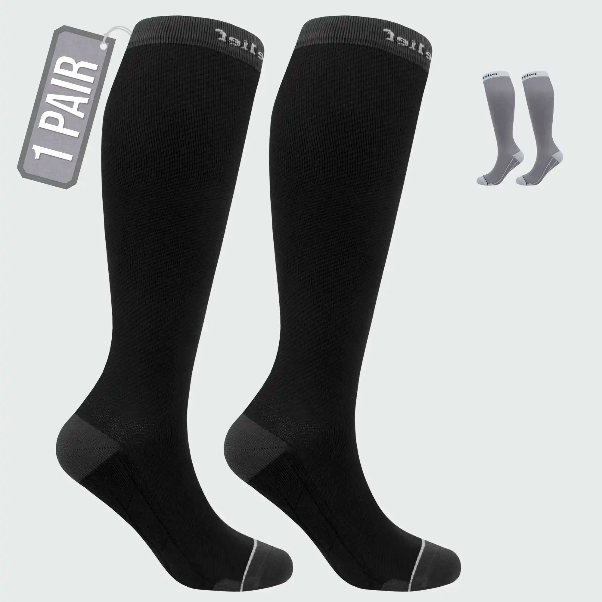 Compression Socks for Women and Men, 15-20 mmHG Premium Socks for Flight, Swollen Legs, DVT, Varicose Veins, Athletic Running, Cycling, Gym