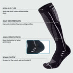 Premium Compression Socks, 15-20 mmHG for Flight, Running, Nursing, Soft Breathable and Comfy Fabric Sports