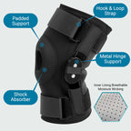 Hinged Knee Brace Support for Swollen ACL, Tendon, Ligament and Meniscus Injuries with Side Stabilizers and Patella Gel Pad