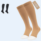 Open Toe Compression Socks 15-20 mmHg for Swollen Legs