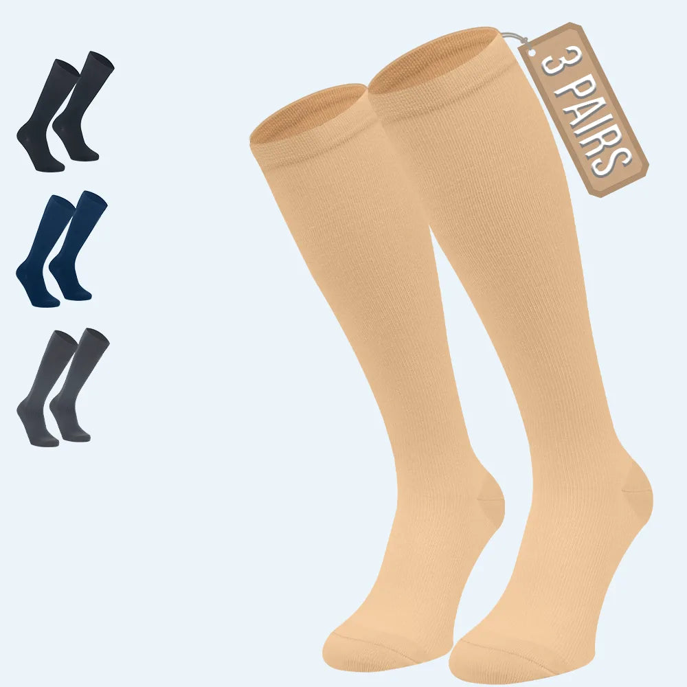 3 Pack Compression Socks for Swollen Legs & Long Flights Main image