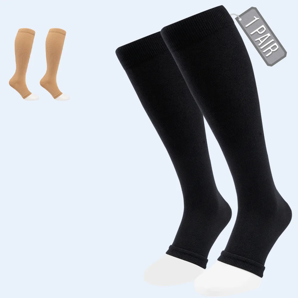 Open Toe Compression Socks 15-20 mmHg for Swollen Legs Secondary image