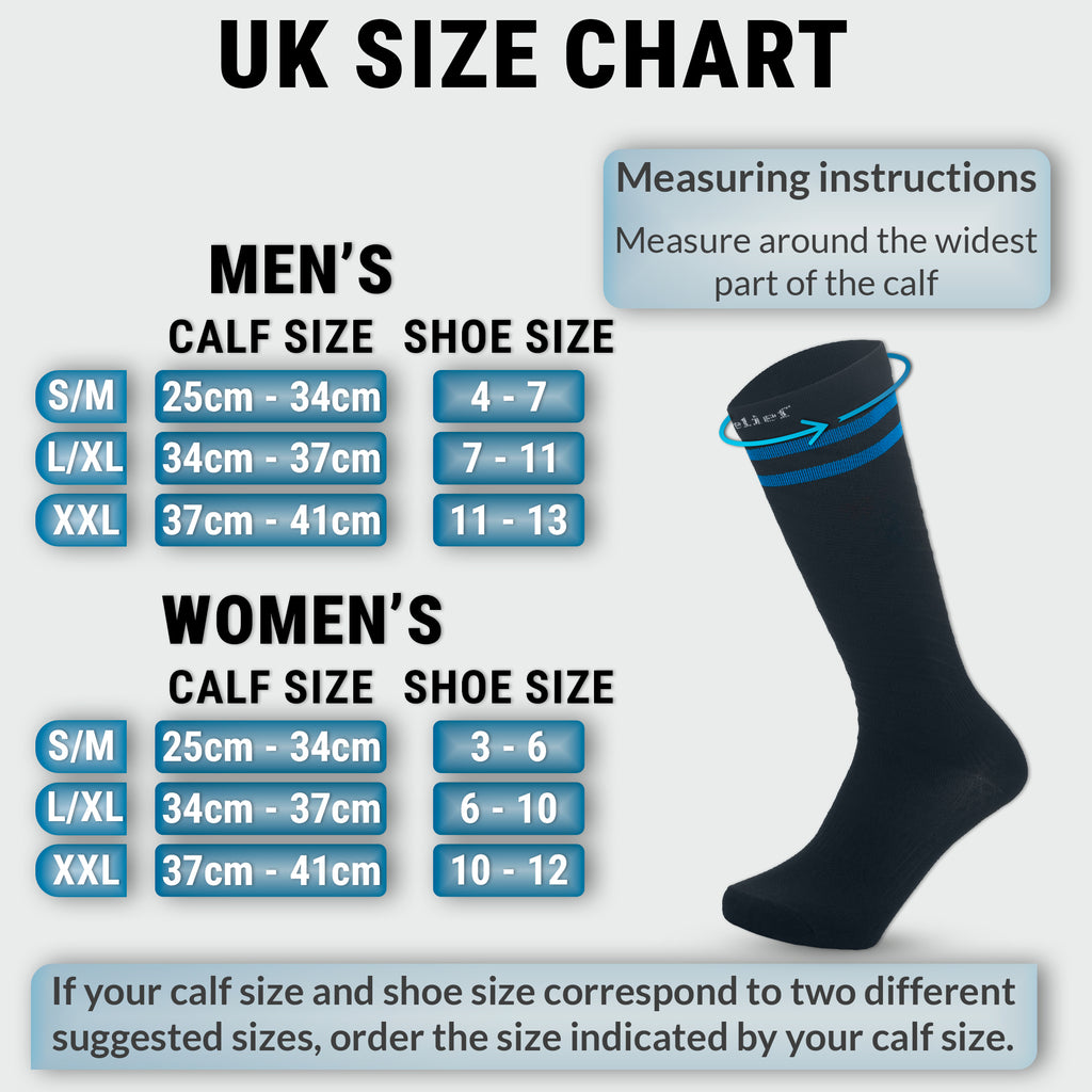 Knee High Compression Socks Stockings for Women, Men, Running, Cycling, Nurses, Flying, Edema, Pregnancy, 15-20 mmHG