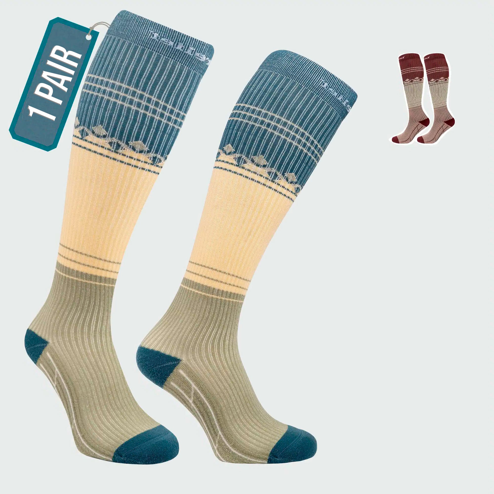 Premium Compression Socks for Women & Men, 15-20 mmHg Travel Flight Socks, Graduated Support, Ideal for Running, Cycling & during Maternity Main image