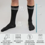 Knee High Compression Socks Stockings for Women, Men, Running, Cycling, Nurses, Flying, Edema, Pregnancy, 15-20 mmHG - Image 6