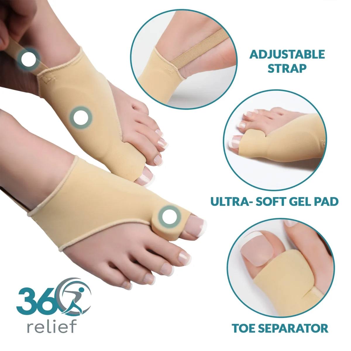 Silicone Bunion Corrector with Gel Pads and Heel Strap – Big Toe Separator & Straightener for Comfort and Support – Reduces Pressure & Soreness - Image 3